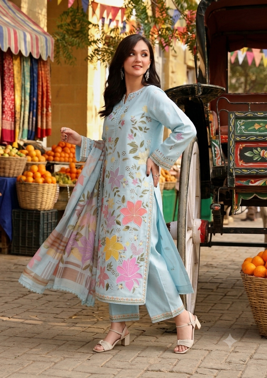 Pure lawn hit code 3p fancy 018
