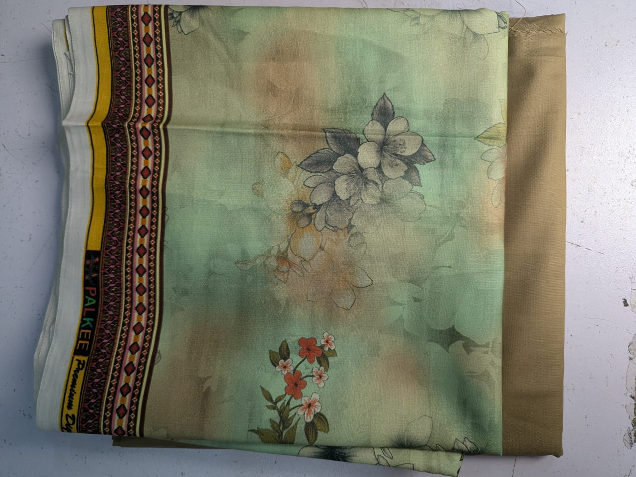 Linen Two Piece Suit Gala Daman Shirt Plain Trouser L6015