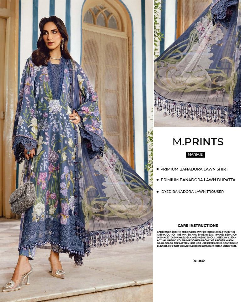 3pc Bana Dora Lawn Allover Shirt Trouser with digital dupatta 9564