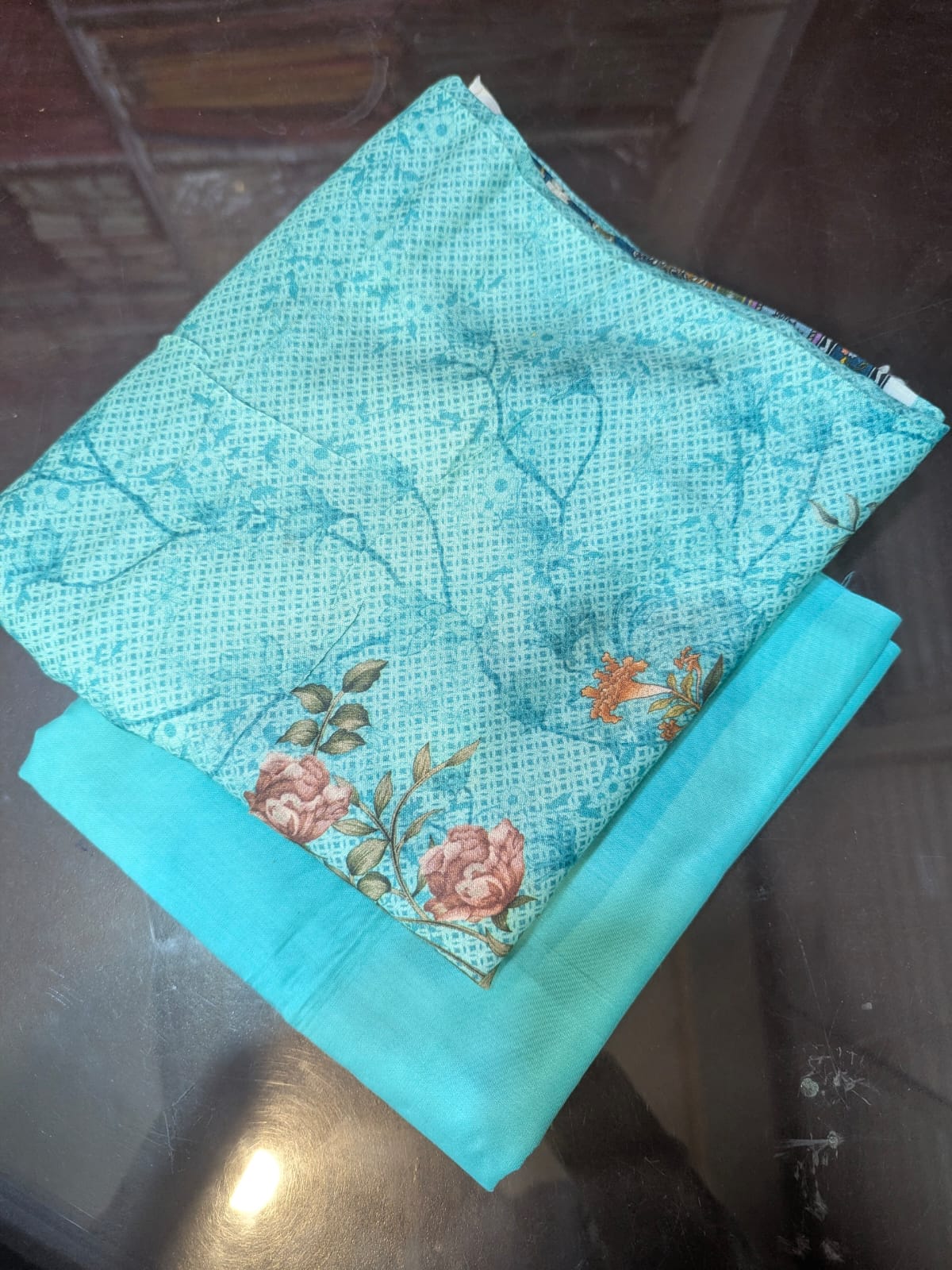 Linen Two Piece Suit Gala Daman Shirt Plain Trouser L6008