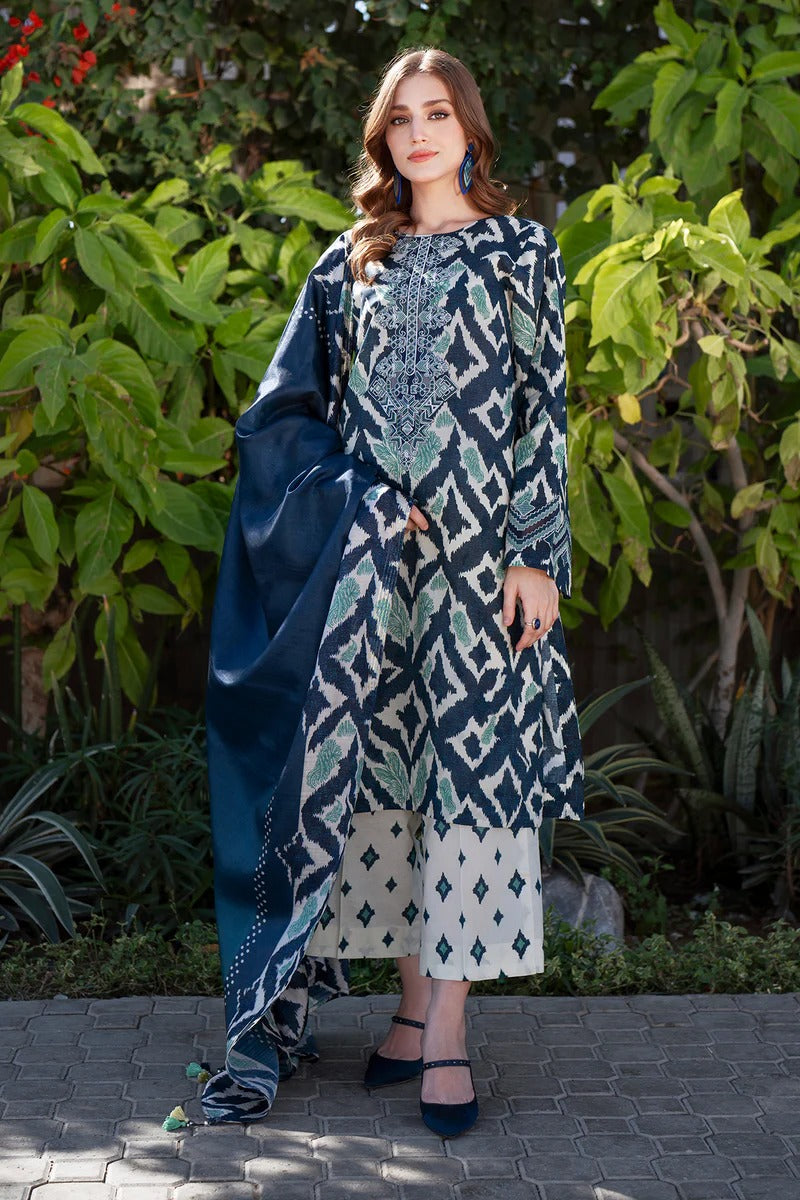 Baroque 3pc Bana Dora Lawn Allover Shirt Trouser with digital dupatta 9572