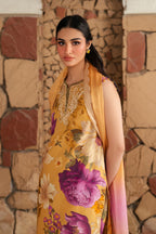 Lawn 3p Suit Allover Shirt Trouser with digital voil lawn dupatta 9522