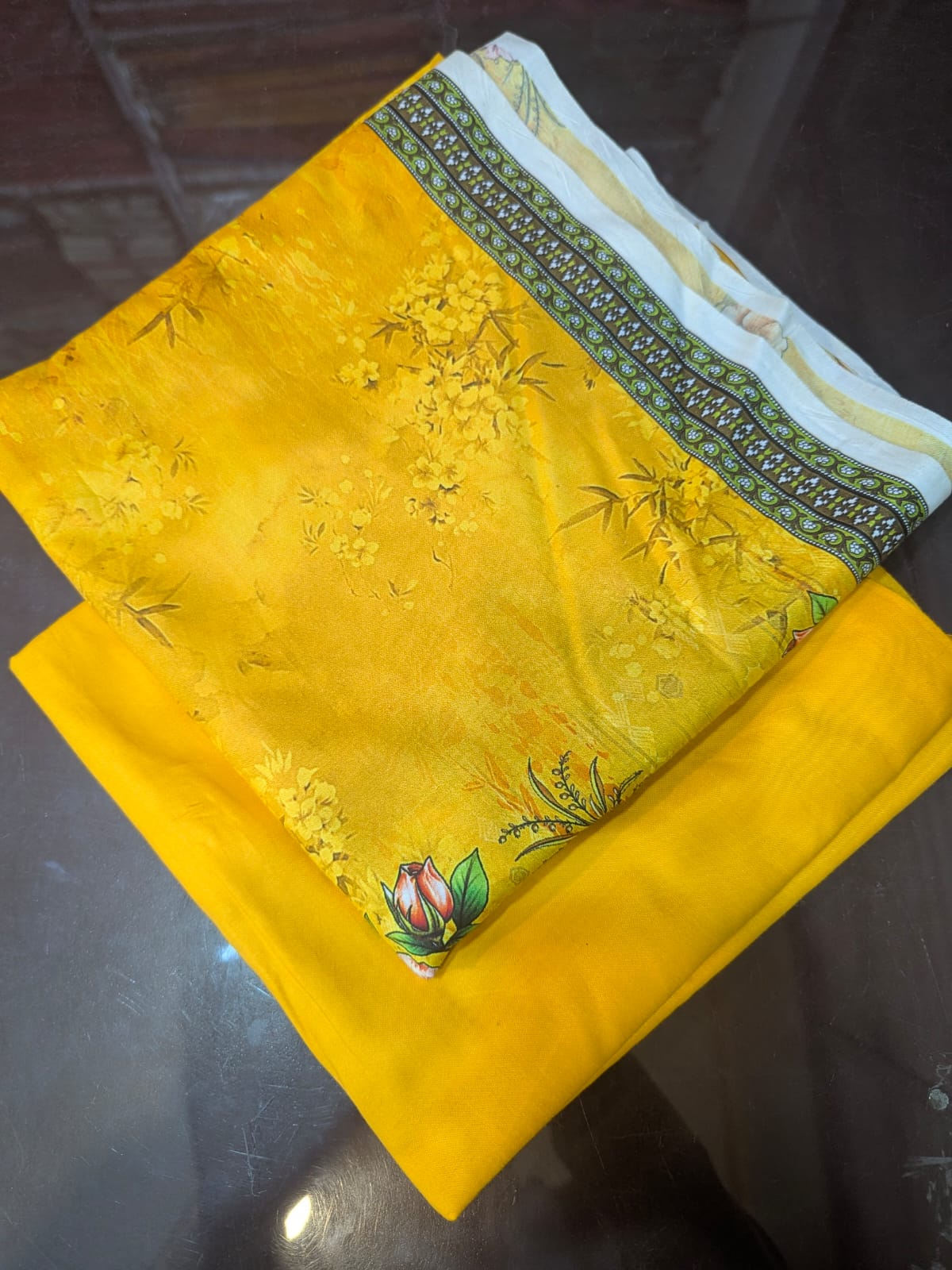 Linen Two Piece Suit Gala Daman Shirt Plain Trouser L6006