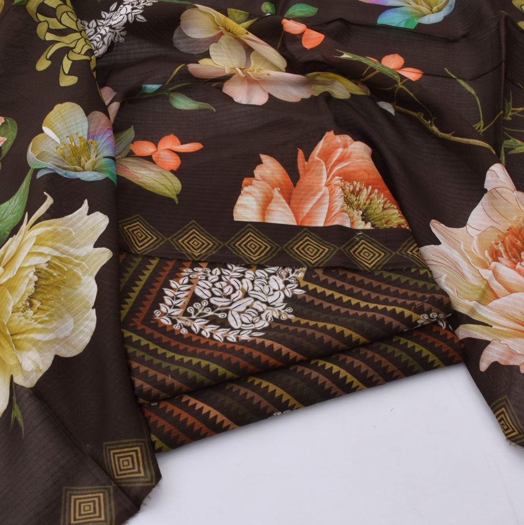 3pc Bana Dora Lawn Allover Shirt Trouser with digital dupatta 9566