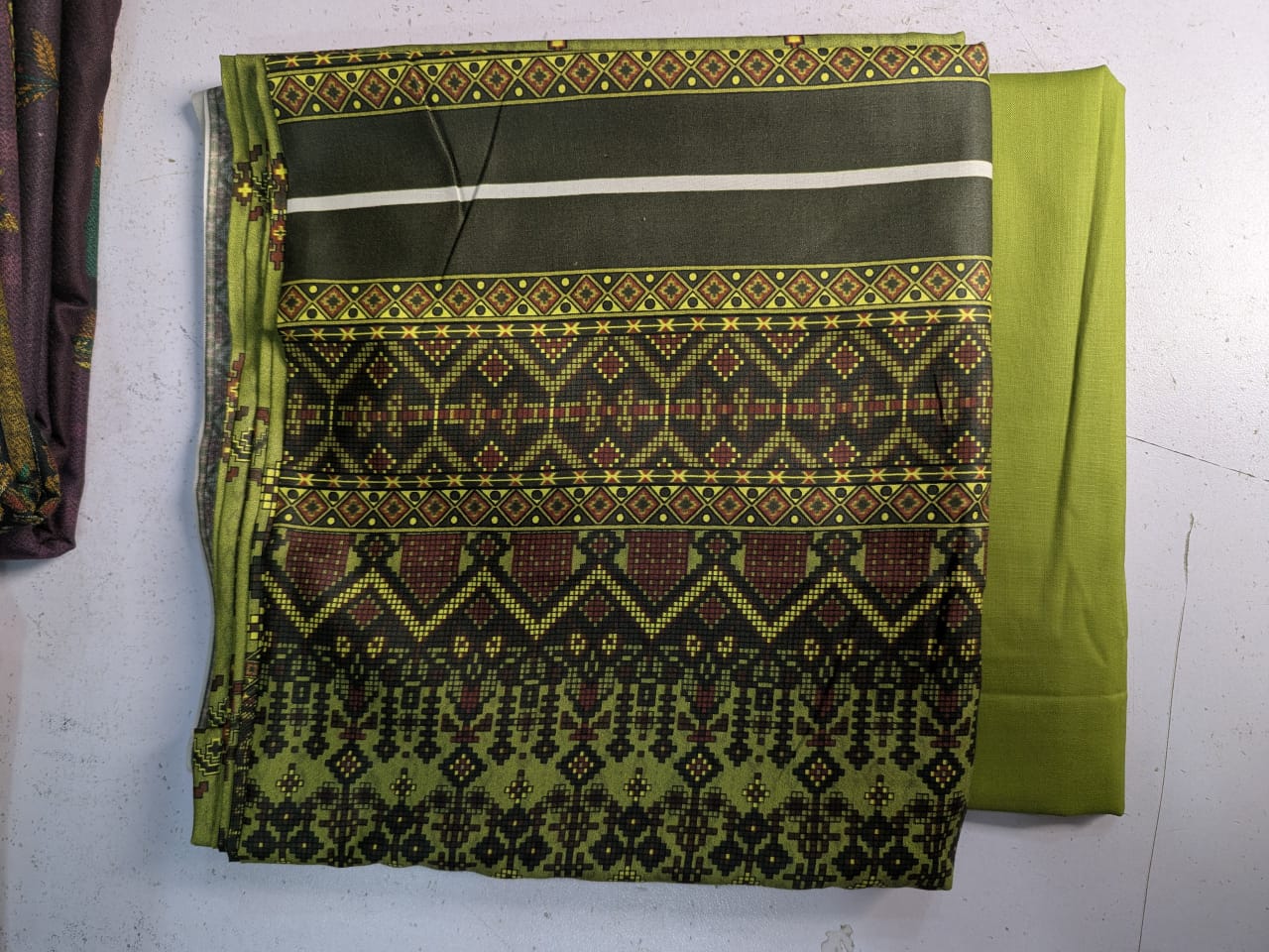 Linen Two Piece Suit Gala Daman Shirt Plain Trouser L6019